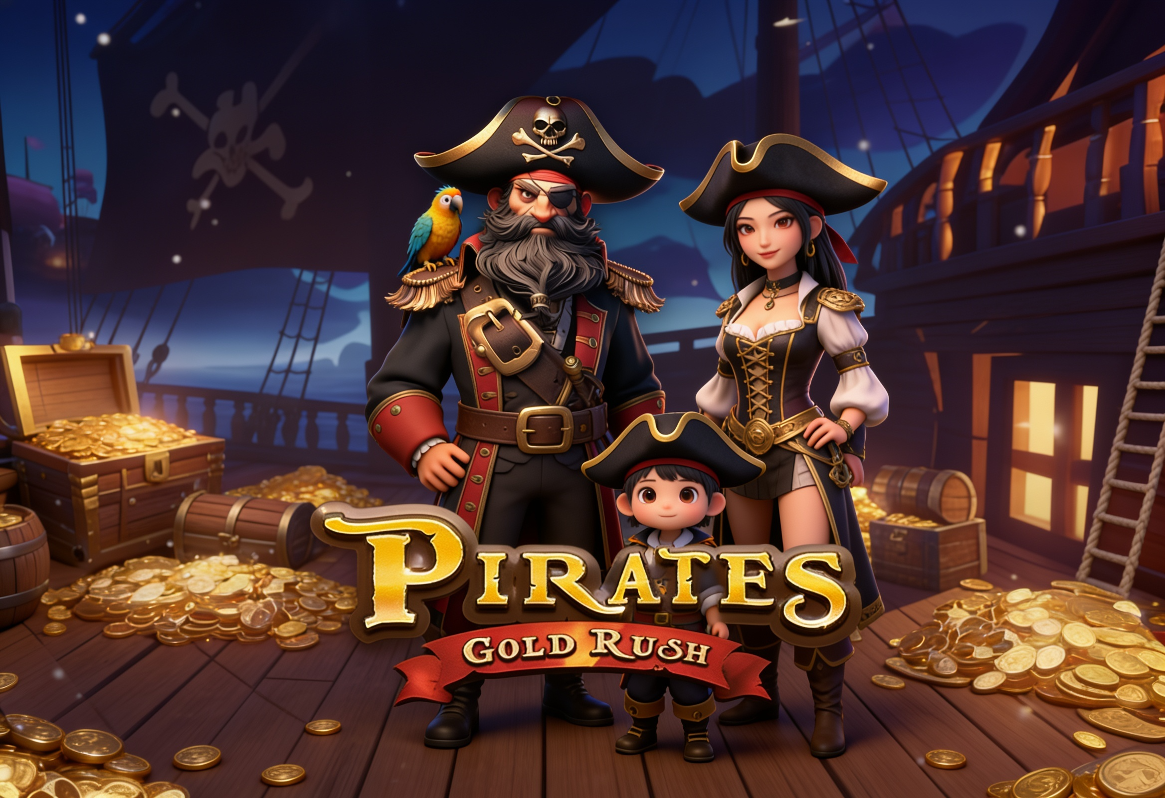 Tema Bajak Laut: Pirates Gold Rush Slot Online di Spadegaming