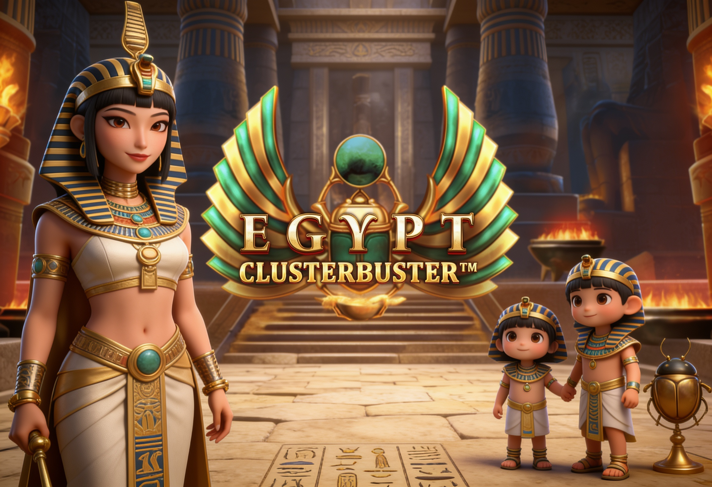 Egypt Clusterbuster Slot Online Red Tiger: Tema Mesir Kuno
