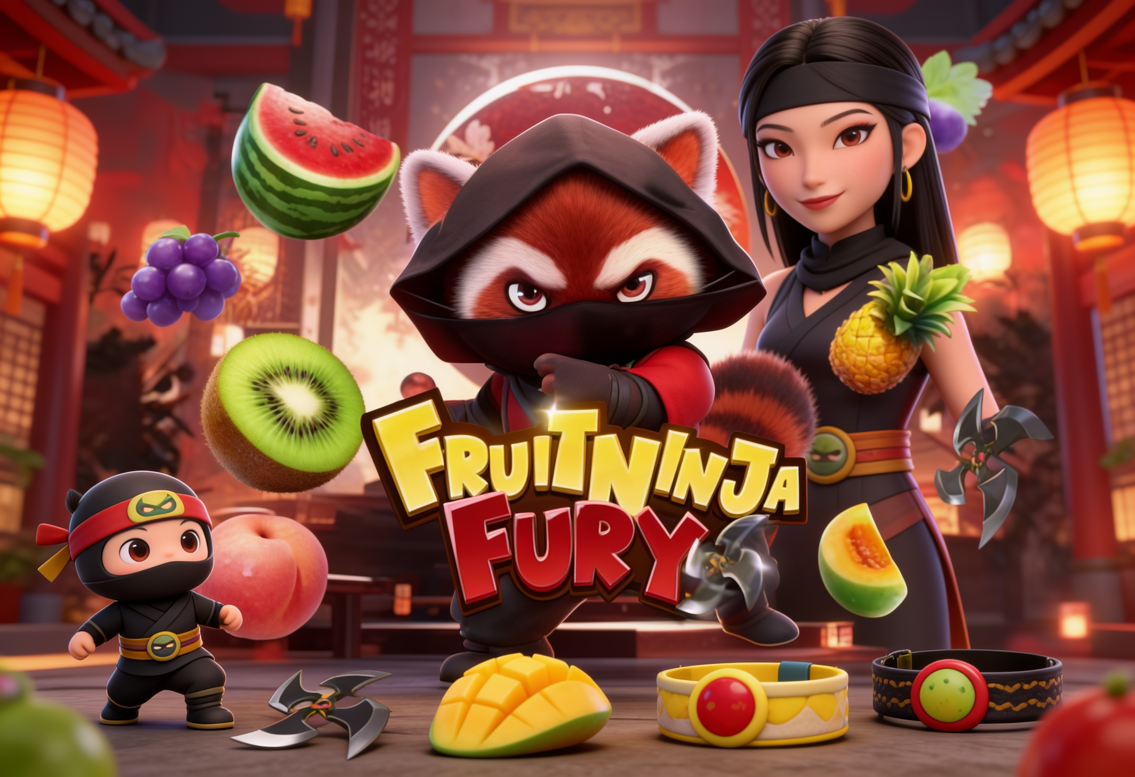 Tema Ninja Buah: Fruit Ninja Fury Slot Online di Spadegaming