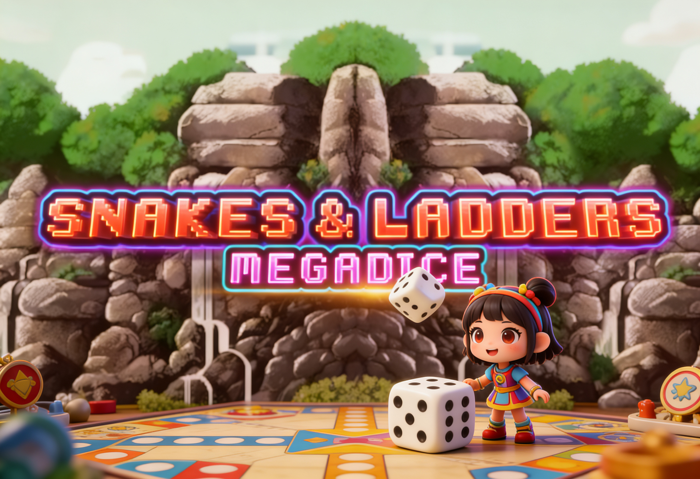 Snakes & Ladders Megadice: Papan Klasik & Dadu Pragmatic Play