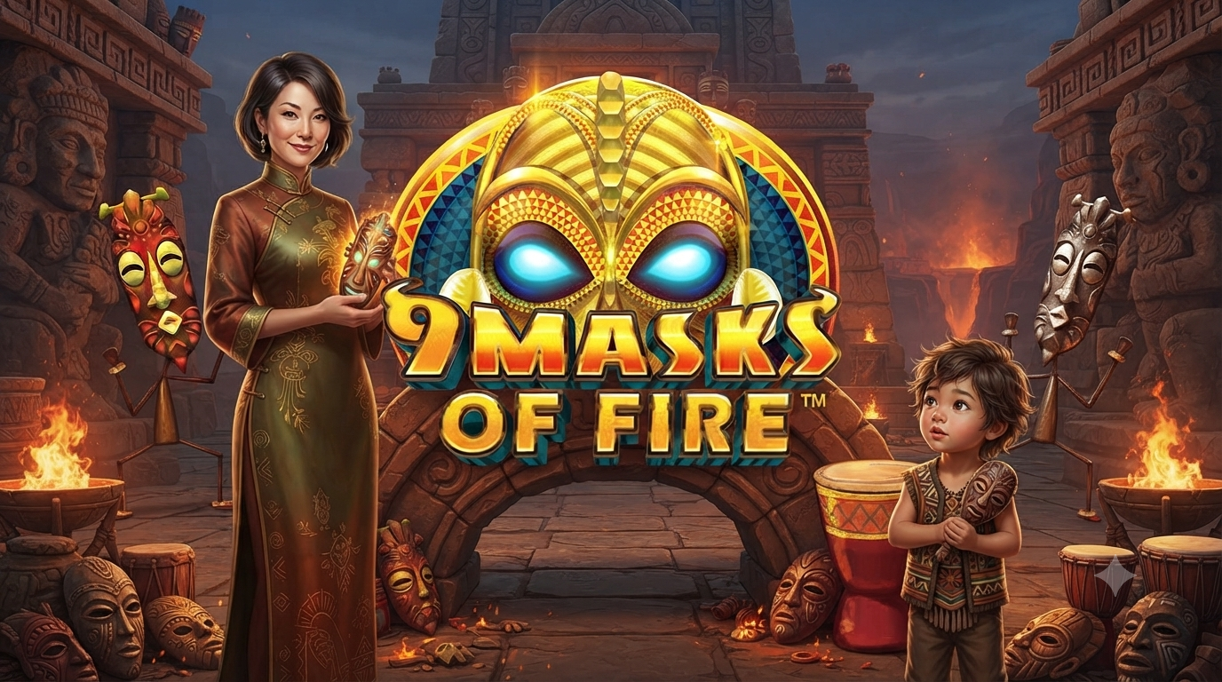 Bertema Tribal – 9 Masks Of Fire Slot Online di Microgaming