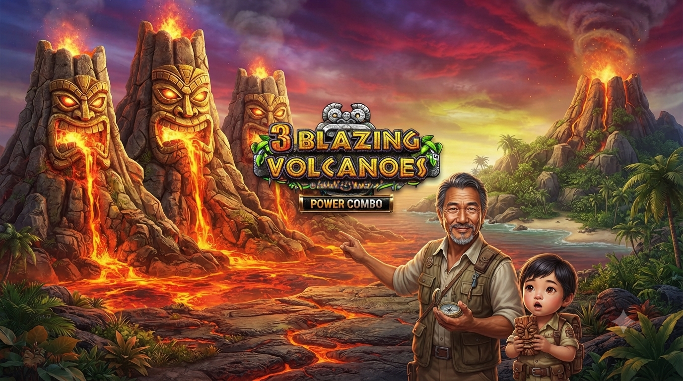 Game Slot Online 3 Blazing Volcanoes Power Combo Microgaming