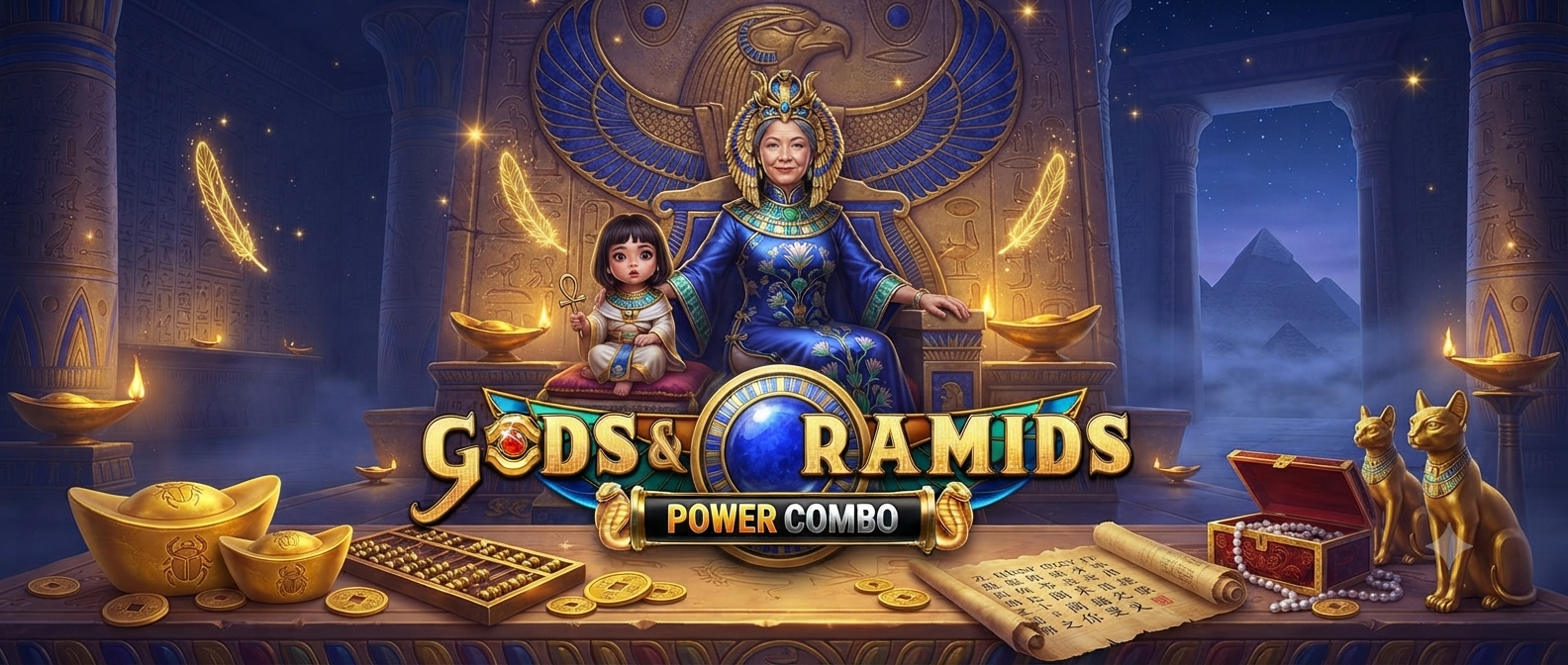 Game Slot Online Gods & Pyramids Power Combo di Microgamin