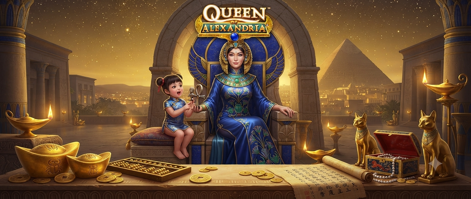 Tema Mesir Kuno: Queen Of Alexandria Slot Online Microgaming