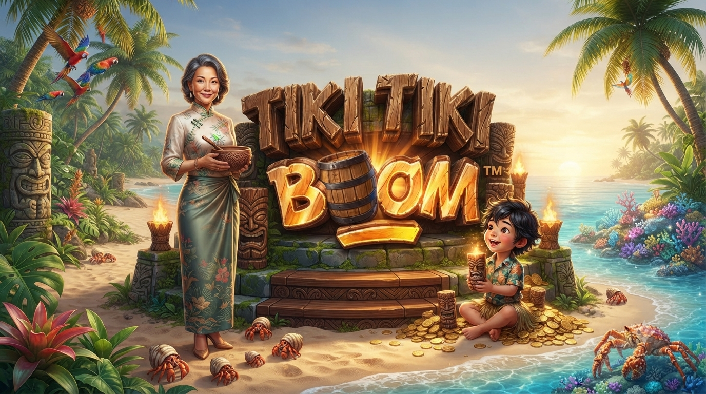 Tema Pulau Tropis – Tiki Tiki Boom Slot Online di Microgaming