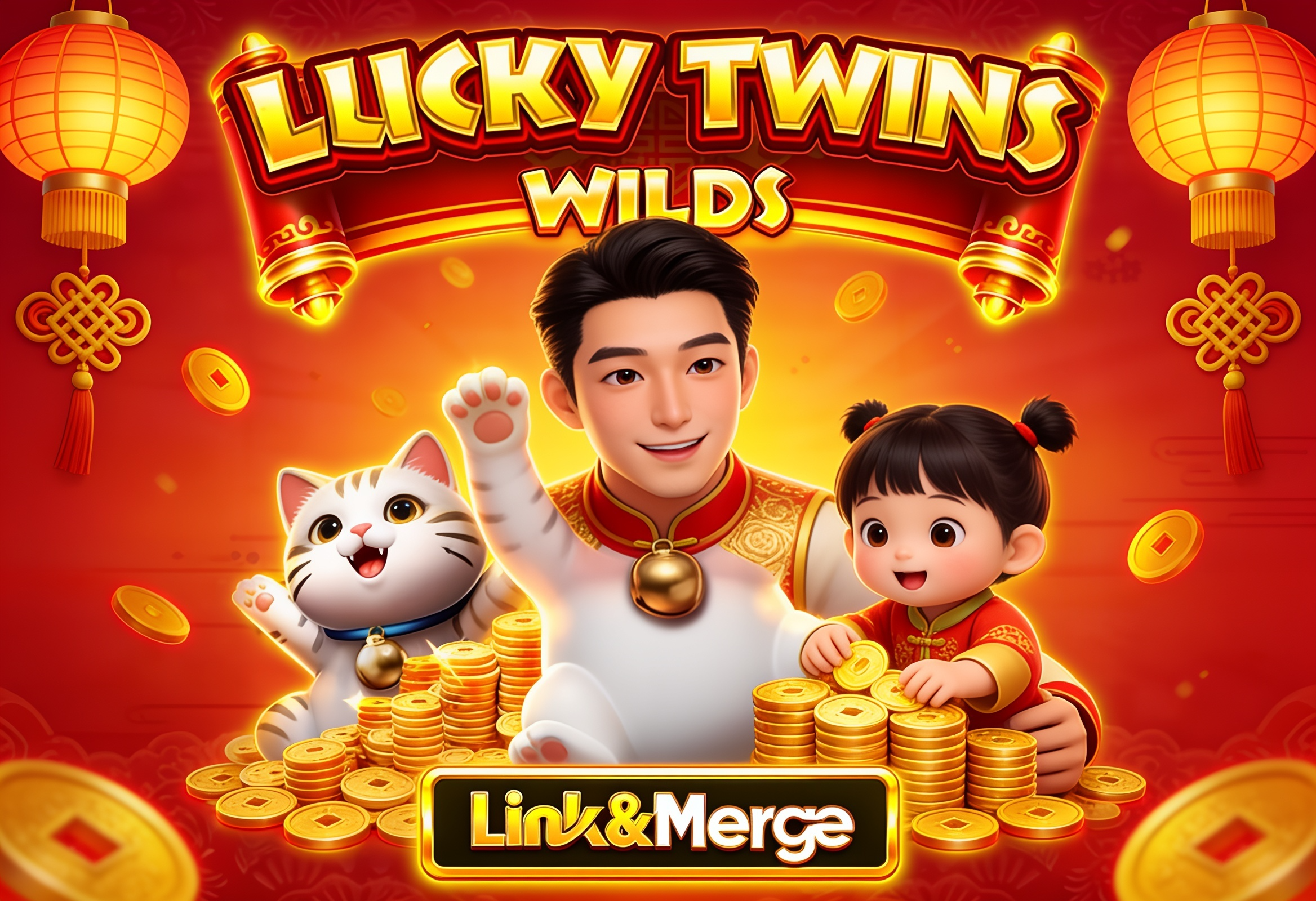 Lucky Twins Wilds Link&Merge Slot Online di Microgaming